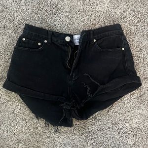 Princess Polly Black Denim Shorts